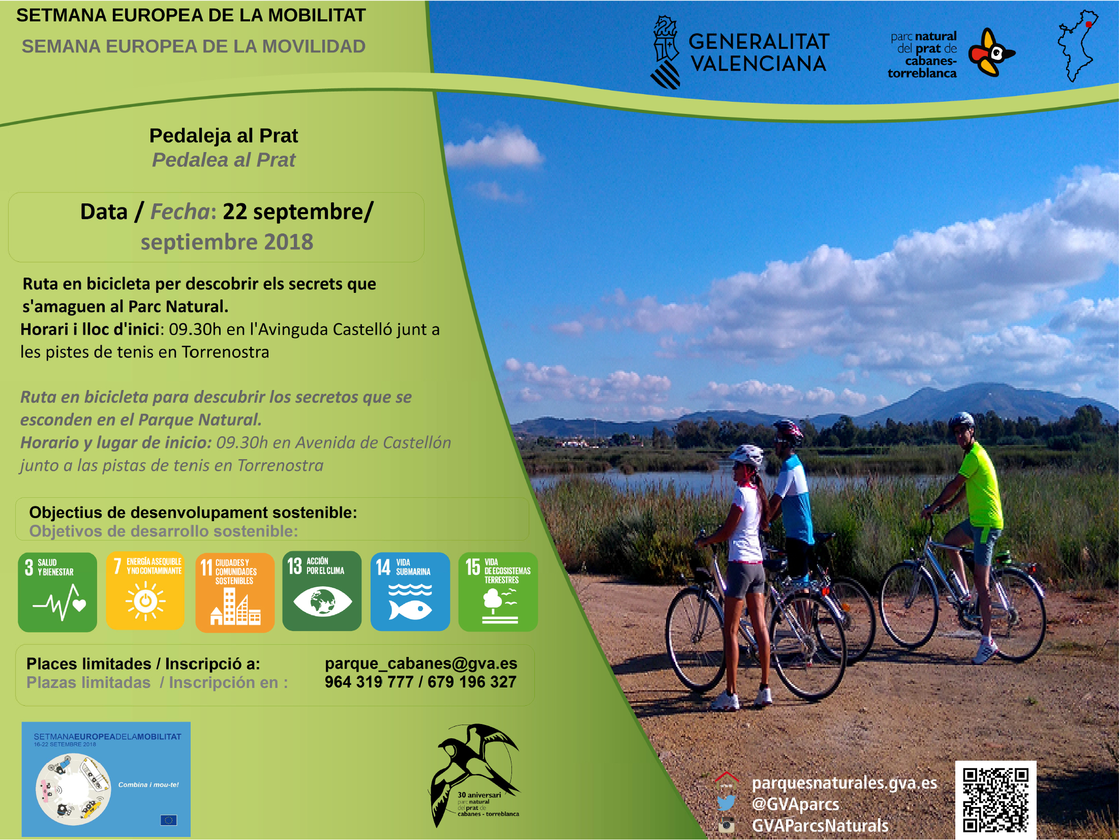 Ruta amb bicicleta pel Parc Natural del Prat de Cabanes-Torreblanca