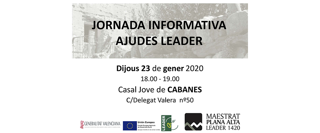 Jornada informativa sobre les Ajudes Leader el dia 23