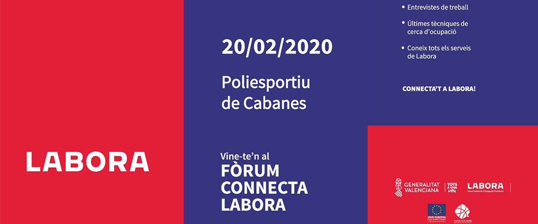 500 persones a la recerca d'ocupació es donaran cita aquest dijous en el Fòrum Connecta Labora a Cabanes