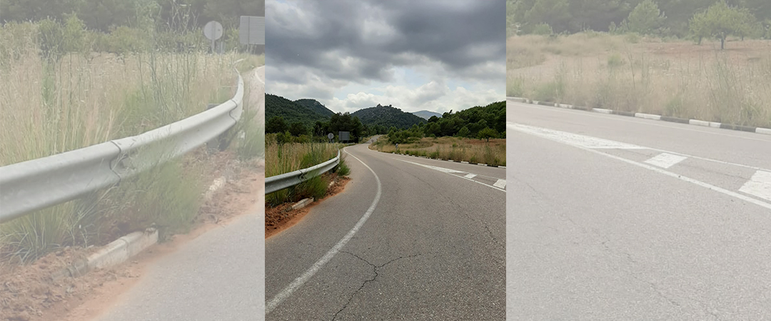 Treballs de reparació de la carretera de Miravet a Cabanes