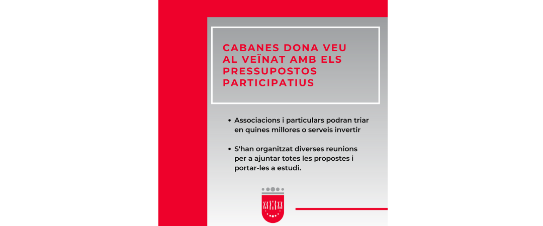 Cabanes da voz al vecindario con los presupuestos participativos