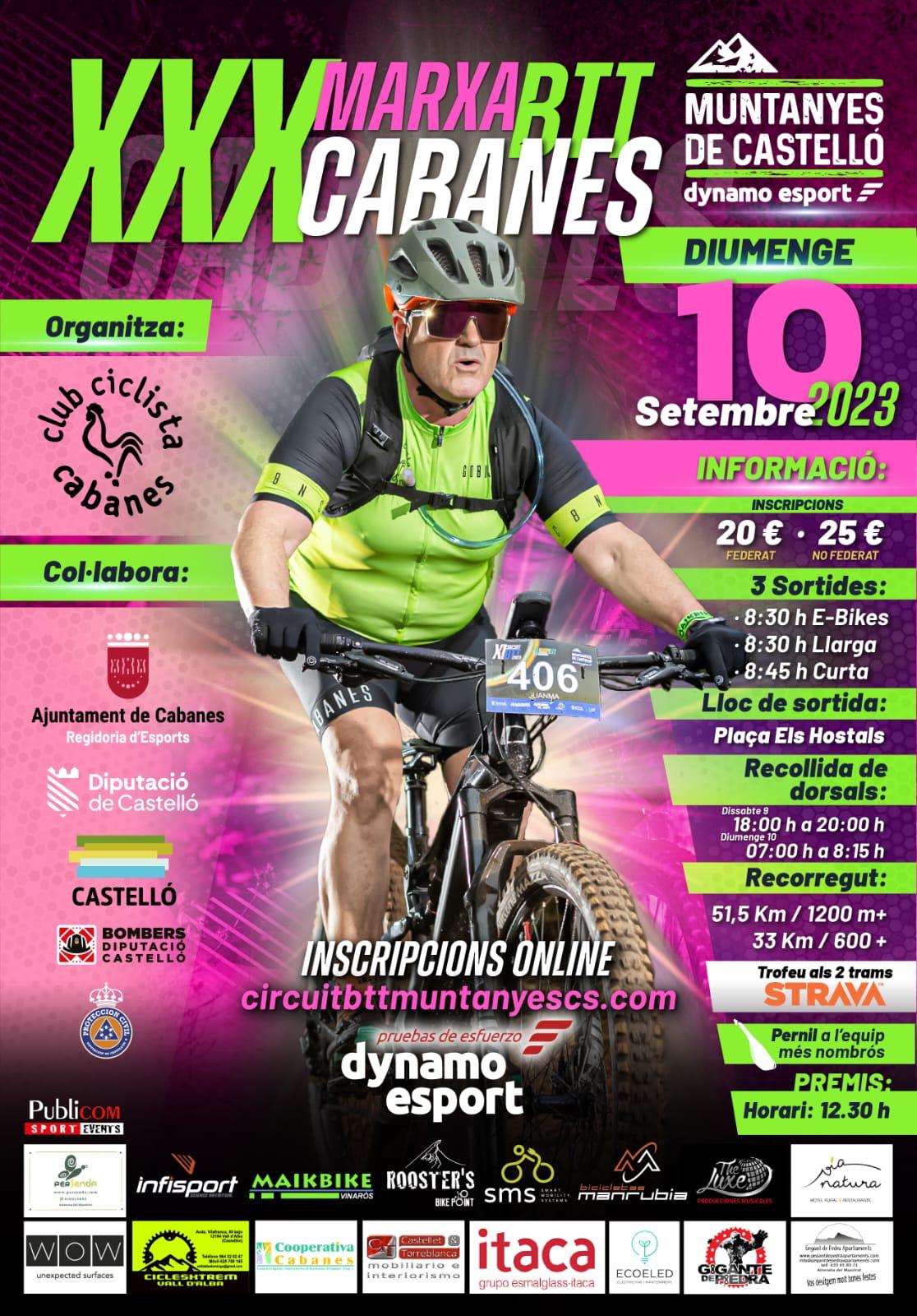 Cabanes viurà una gran jornada "biker" amb la XXX marxa BTT i la fira de la bicicleta