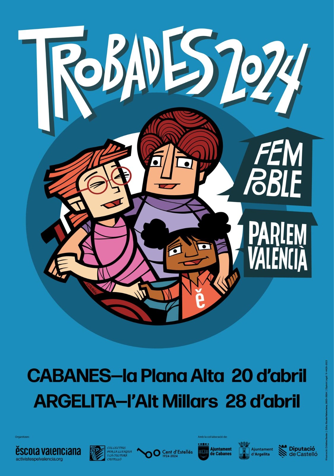 El 20 d'abril Cabanes amb el lema "fem poble, parlem valencià" serà seu de la Trobada d'Escola Valenciana