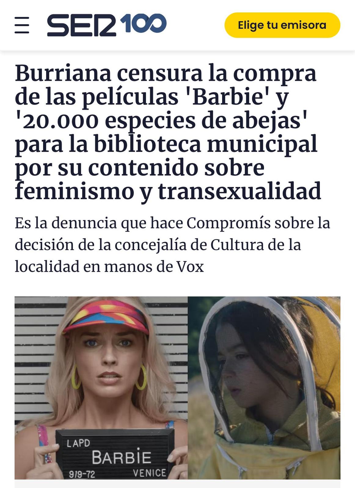 Cabanes proyectará 'Barbie' y '20.000 especies de abejas' en el cine de verano